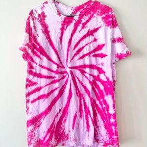 💗 Pink Monochrome Spiral Tie Dye Shirt, Barbiecore, hippie wear, boho style
